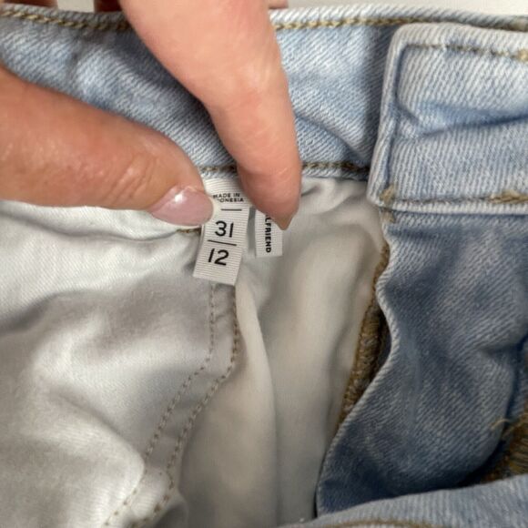 Ann Taylor Loft Light Wash Boyfriend Stretch High Rise Jeans size 12/31 - Picture 5 of 8